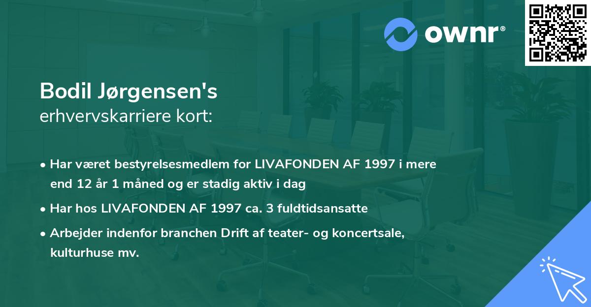 Bodil Jørgensen's erhvervskarriere kort