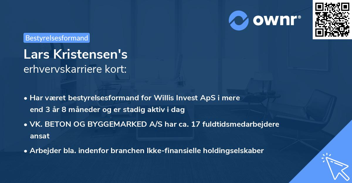 Lars Kristensen's erhvervskarriere kort