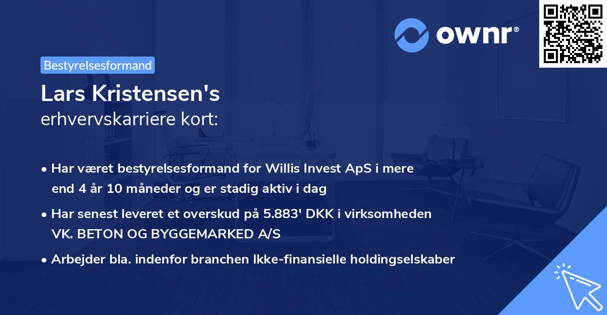 Lars Kristensen's erhvervskarriere kort