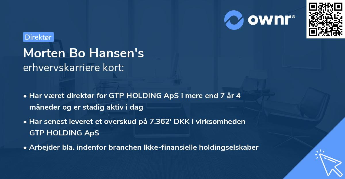 Morten Bo Hansen's erhvervskarriere kort