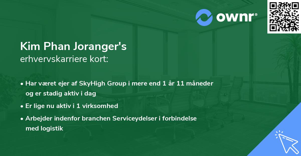 Kim Phan Joranger's erhvervskarriere kort