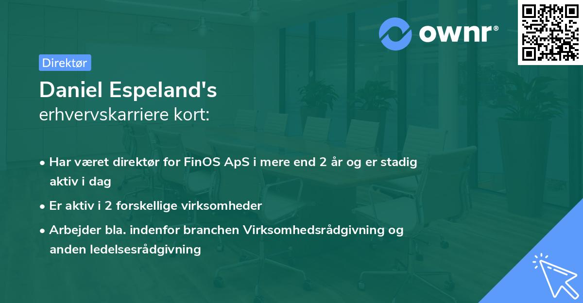 Daniel Espeland's erhvervskarriere kort