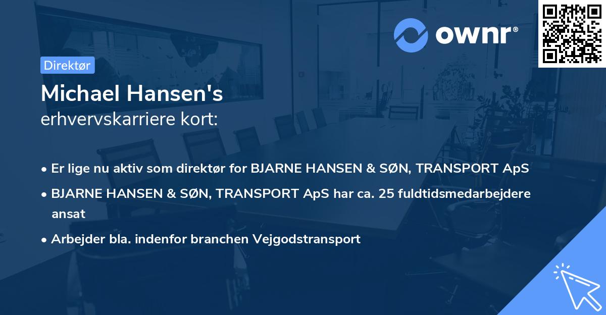 Michael Hansen's erhvervskarriere kort
