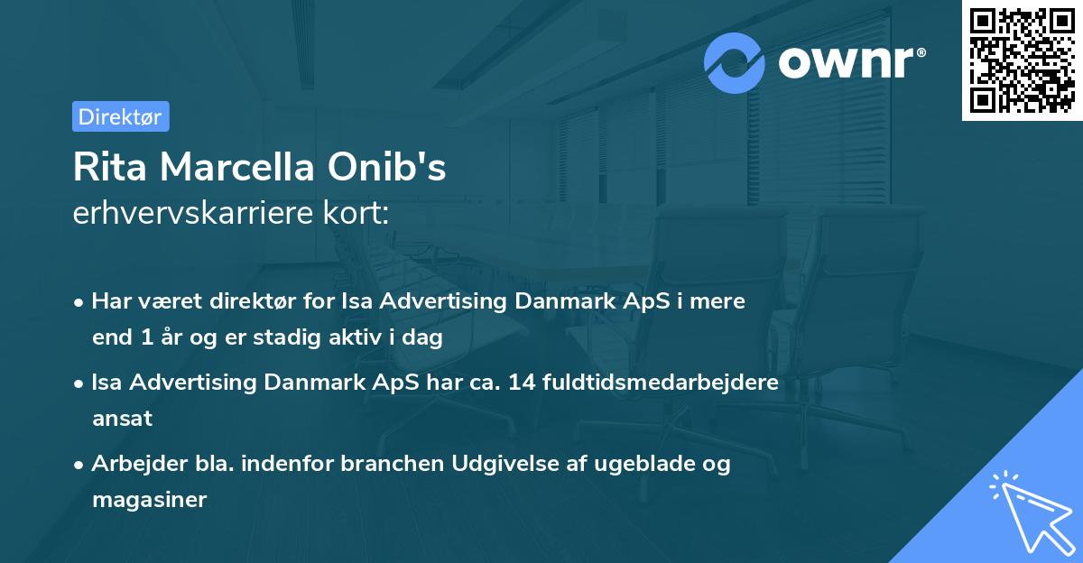 Rita Marcella Onib's erhvervskarriere kort
