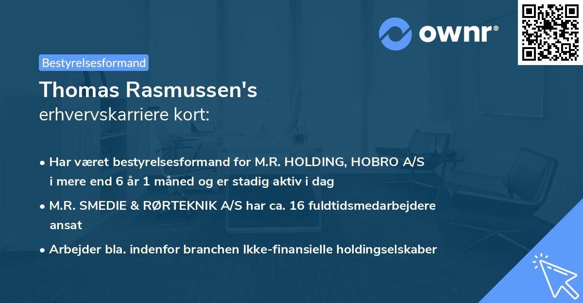 Thomas Rasmussen's erhvervskarriere kort