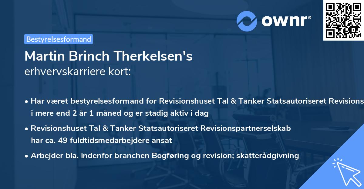 Martin Brinch Therkelsen's erhvervskarriere kort