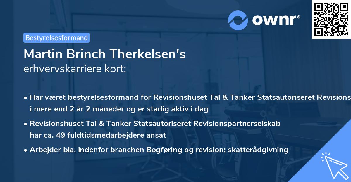 Martin Brinch Therkelsen's erhvervskarriere kort