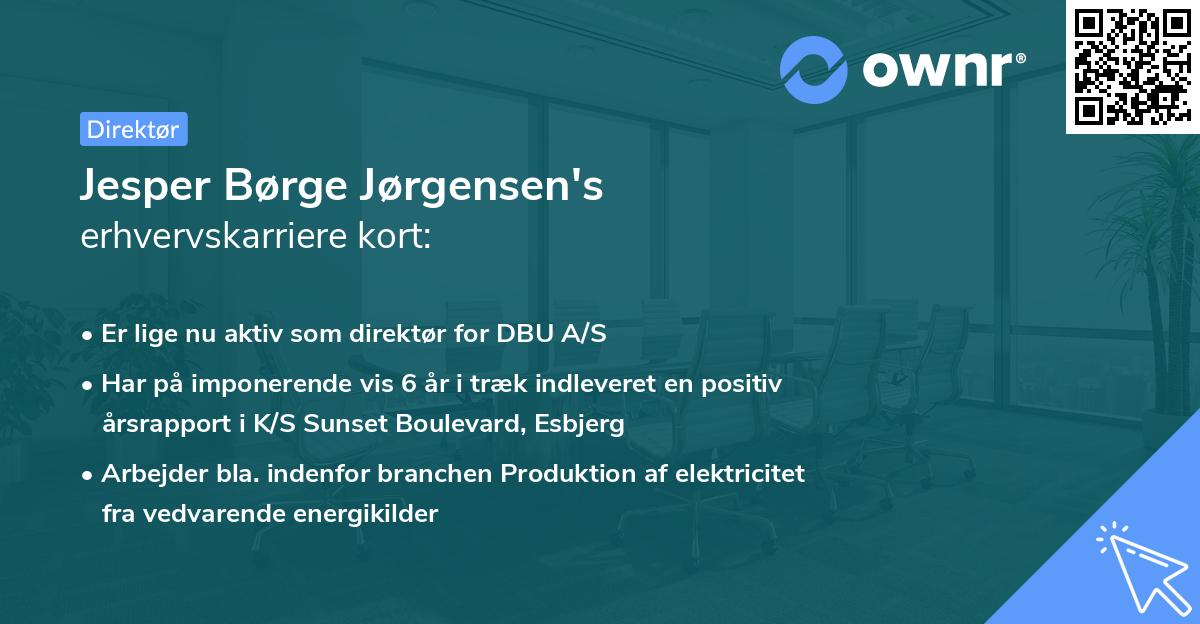 Jesper Børge Jørgensen's erhvervskarriere kort