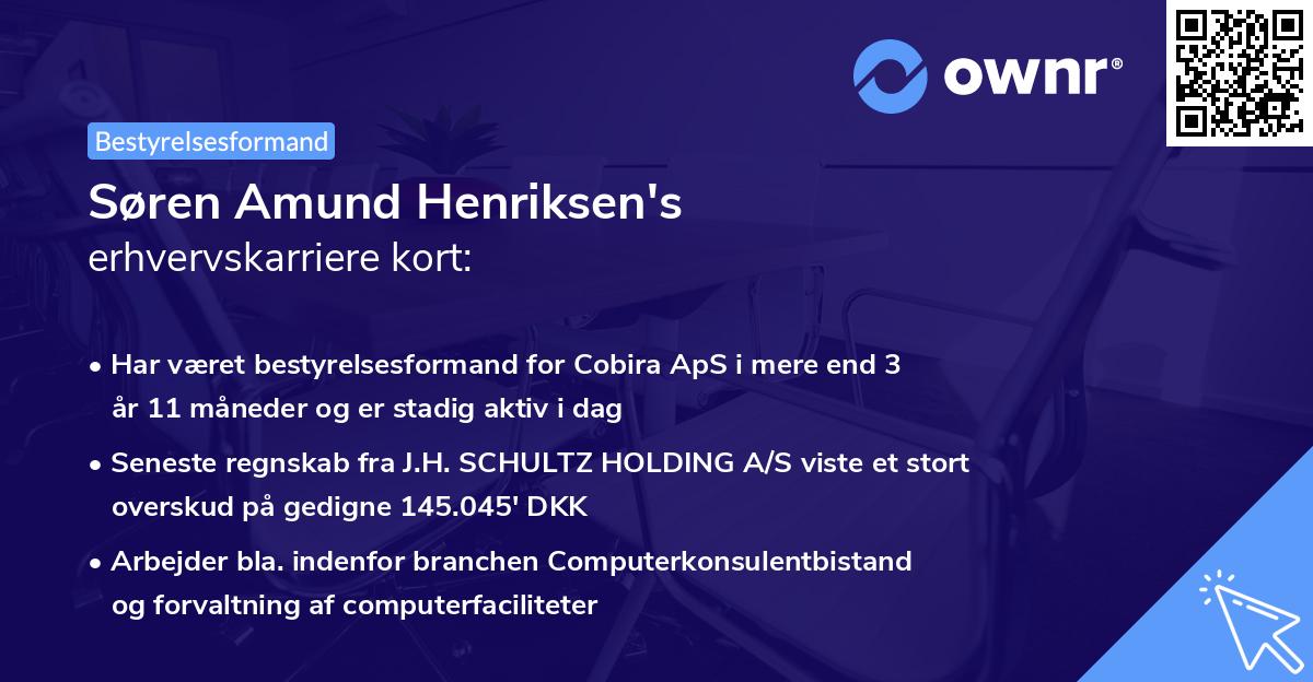 Søren Amund Henriksen's erhvervskarriere kort