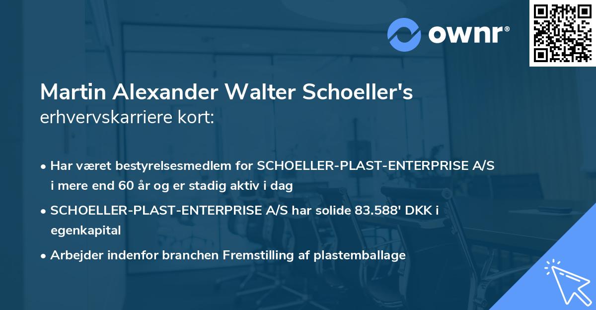 Martin Alexander Walter Schoeller's erhvervskarriere kort
