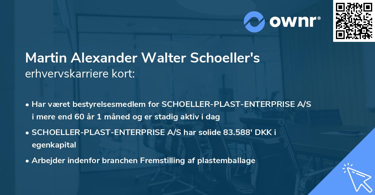 Martin Alexander Walter Schoeller's erhvervskarriere kort