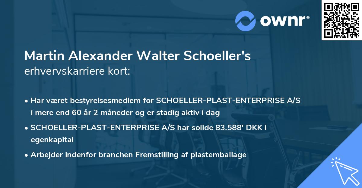 Martin Alexander Walter Schoeller's erhvervskarriere kort