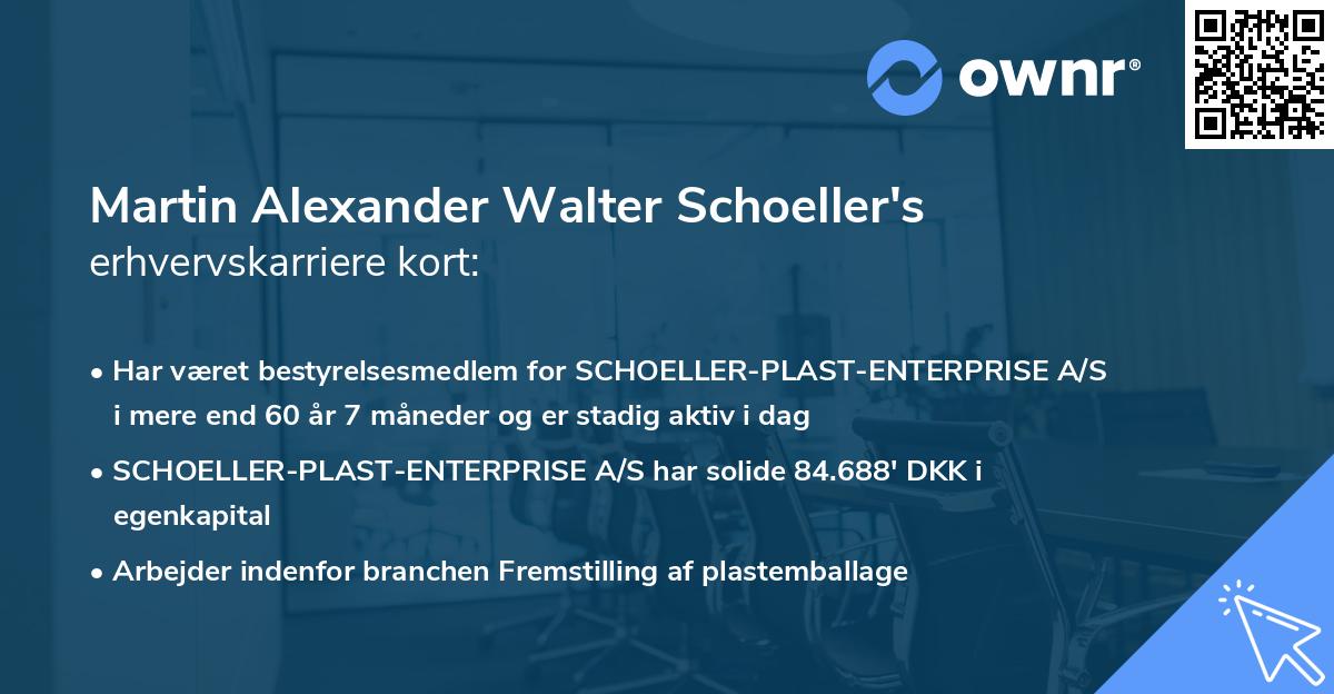 Martin Alexander Walter Schoeller's erhvervskarriere kort