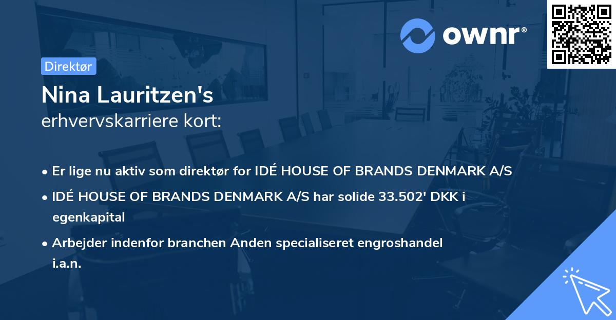 Nina Lauritzen's erhvervskarriere kort