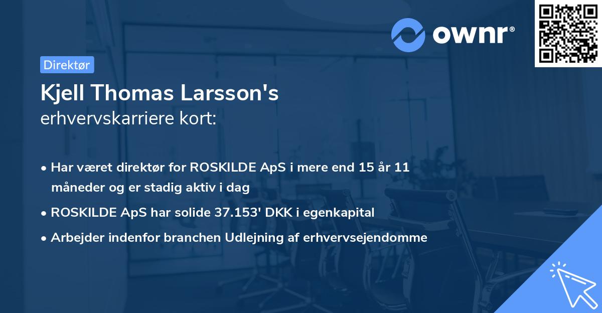 Kjell Thomas Larsson's erhvervskarriere kort