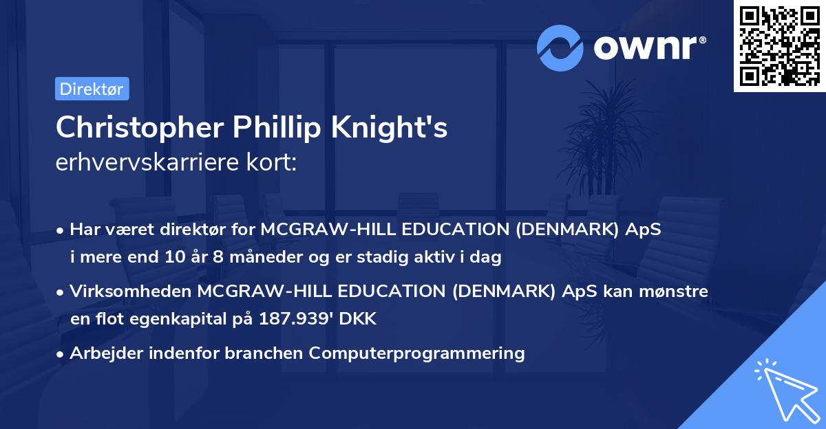 Christopher Phillip Knight's erhvervskarriere kort