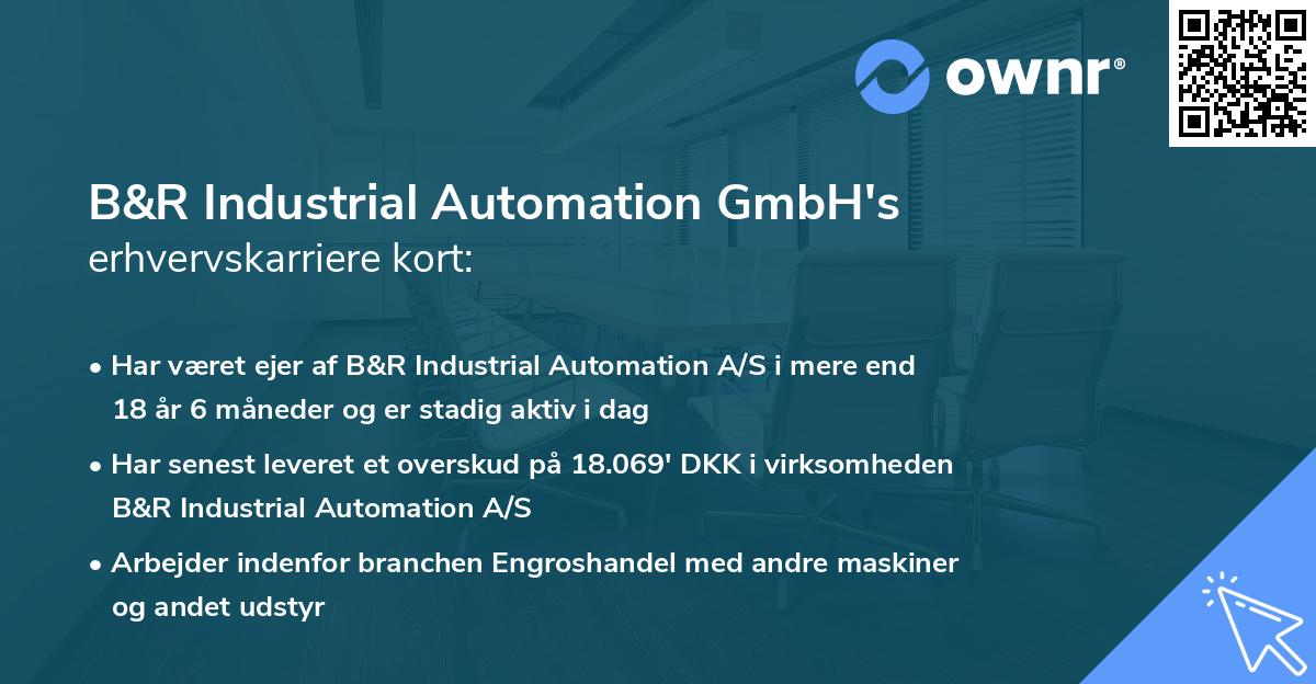 B&R Industrial Automation GmbH's erhvervskarriere kort