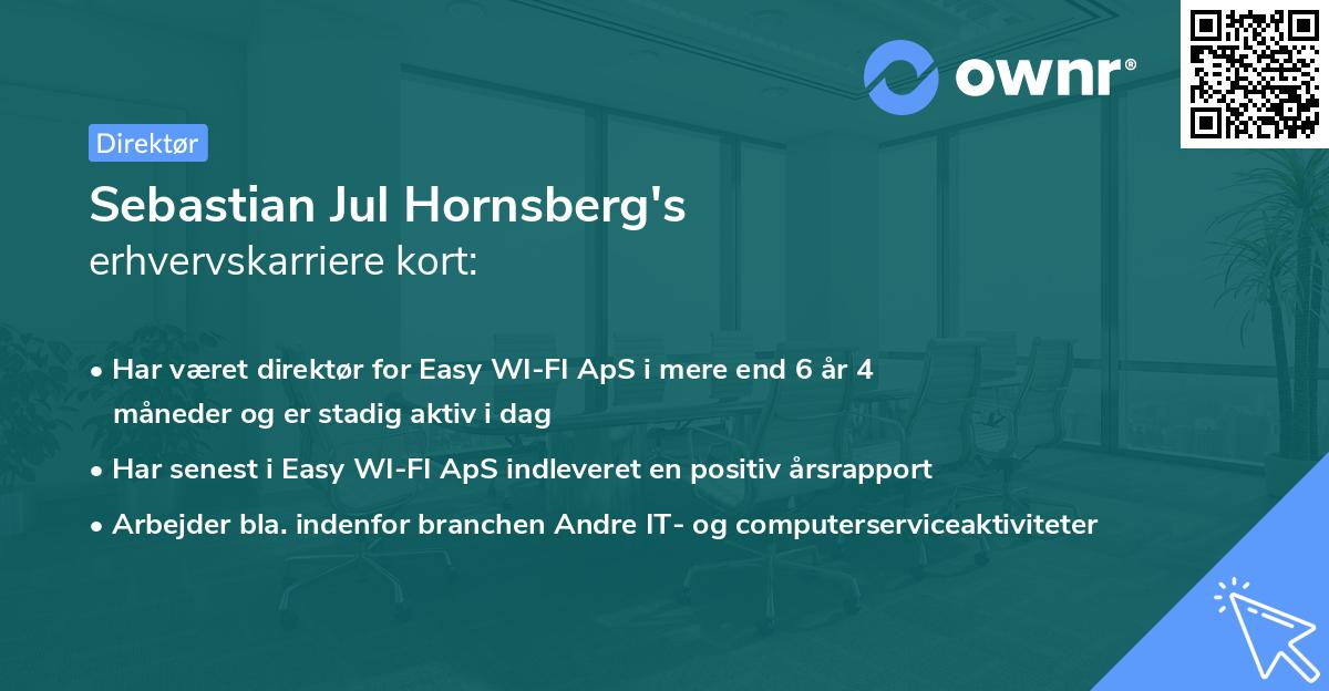Sebastian Jul Hornsberg's erhvervskarriere kort