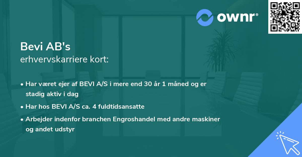 Bevi AB's erhvervskarriere kort
