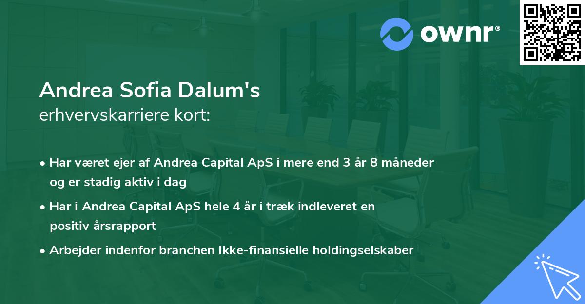 Andrea Sofia Dalum's erhvervskarriere kort
