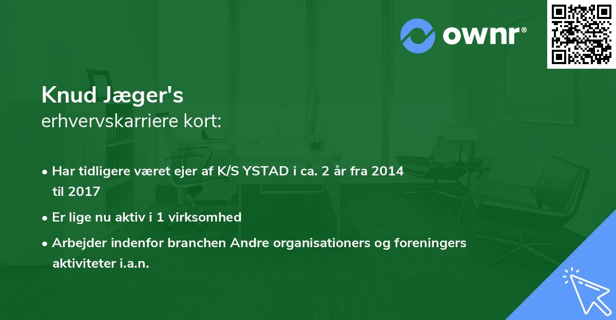 Knud Jæger's erhvervskarriere kort