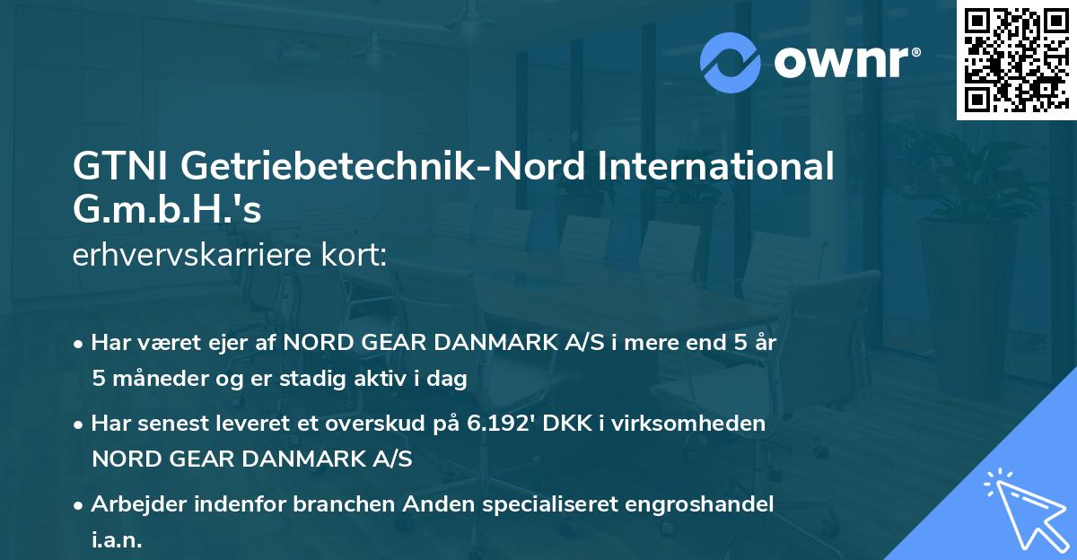 GTNI Getriebetechnik-Nord International G.m.b.H.'s erhvervskarriere kort