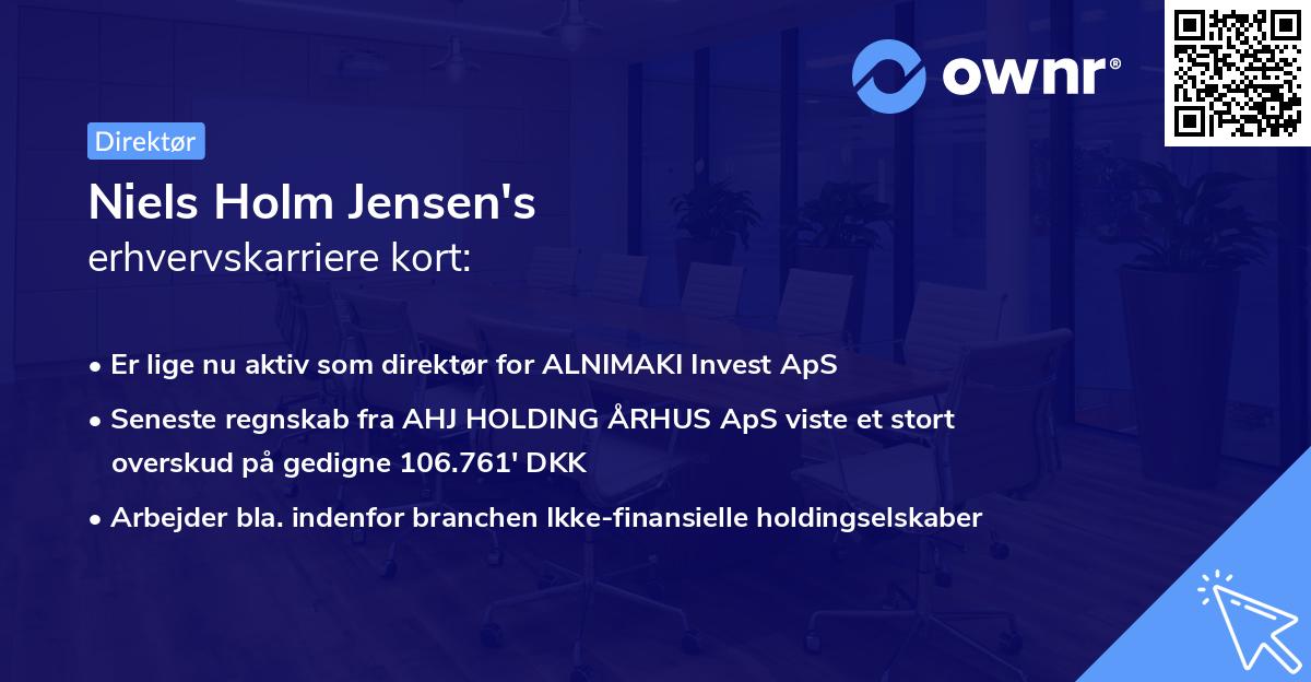 Niels Holm Jensen's erhvervskarriere kort
