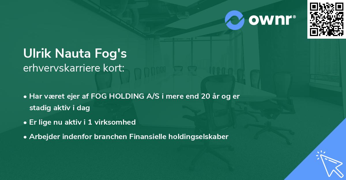 Ulrik Nauta Fog's erhvervskarriere kort
