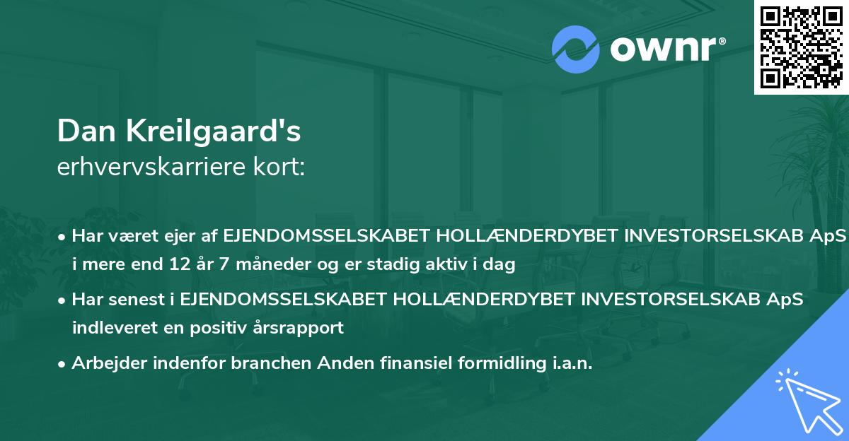 Dan Kreilgaard's erhvervskarriere kort