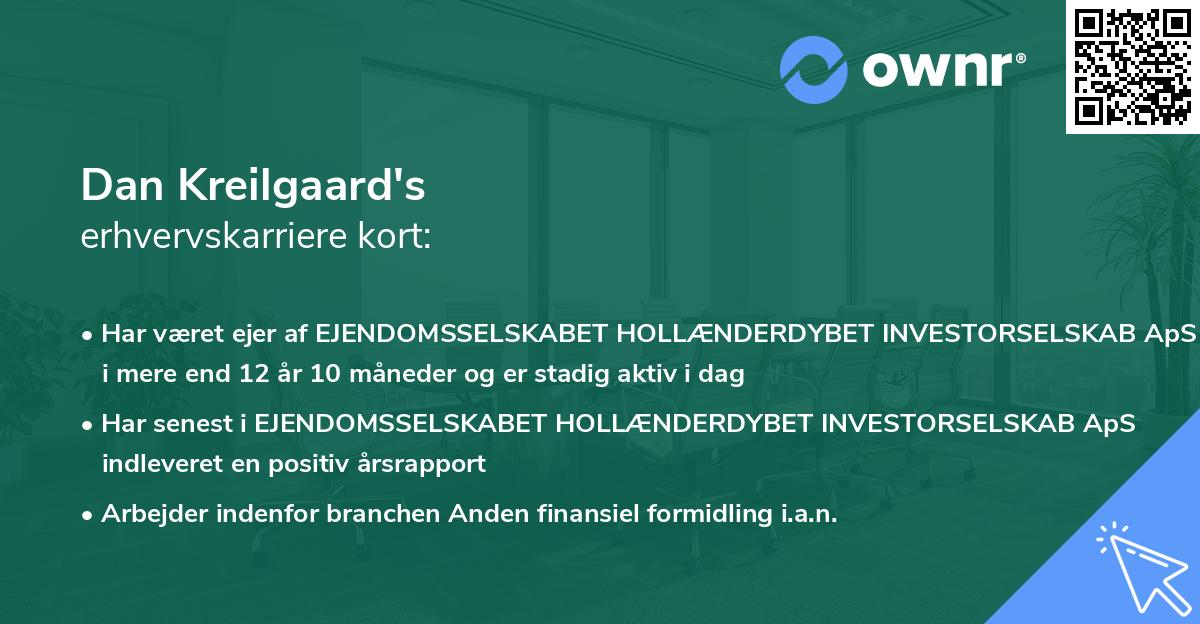 Dan Kreilgaard's erhvervskarriere kort