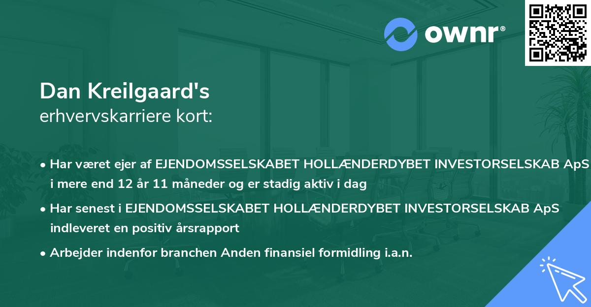 Dan Kreilgaard's erhvervskarriere kort