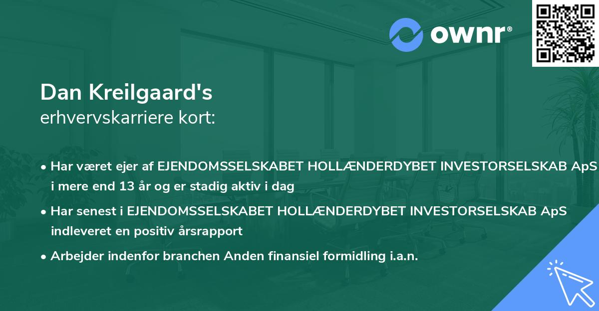 Dan Kreilgaard's erhvervskarriere kort
