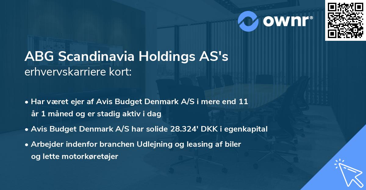 ABG Scandinavia Holdings AS's erhvervskarriere kort