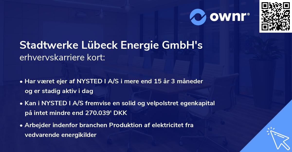 Stadtwerke Lübeck Energie GmbH's erhvervskarriere kort