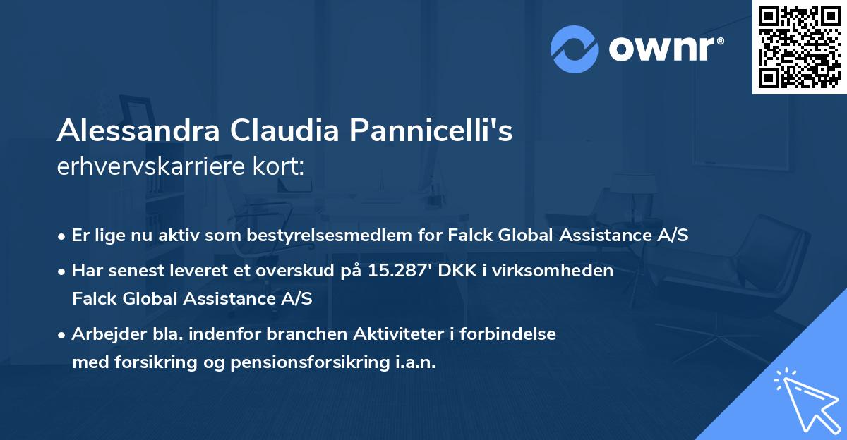 Alessandra Claudia Pannicelli's erhvervskarriere kort