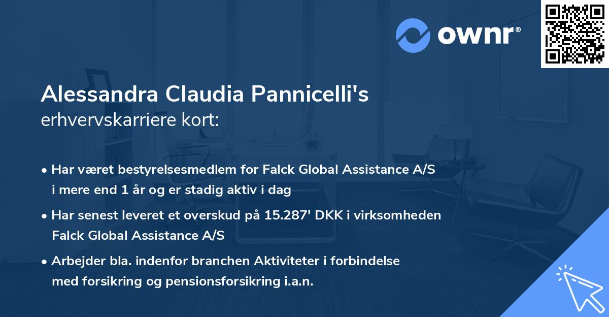 Alessandra Claudia Pannicelli's erhvervskarriere kort