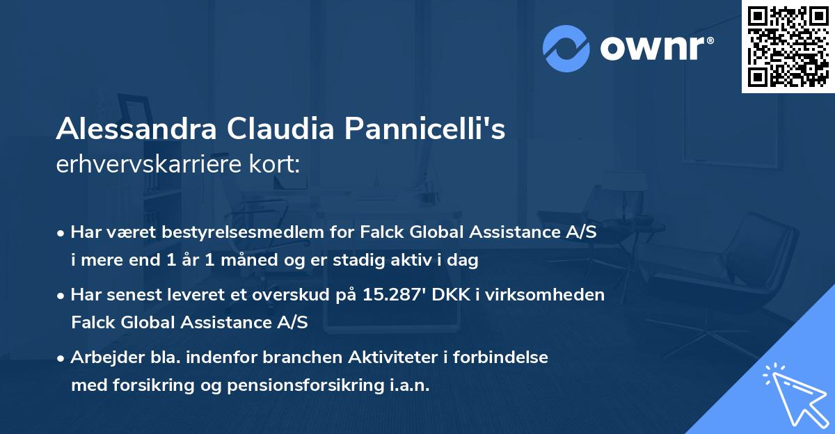 Alessandra Claudia Pannicelli's erhvervskarriere kort