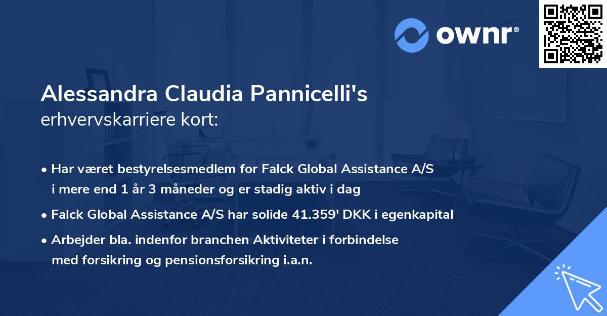 Alessandra Claudia Pannicelli's erhvervskarriere kort