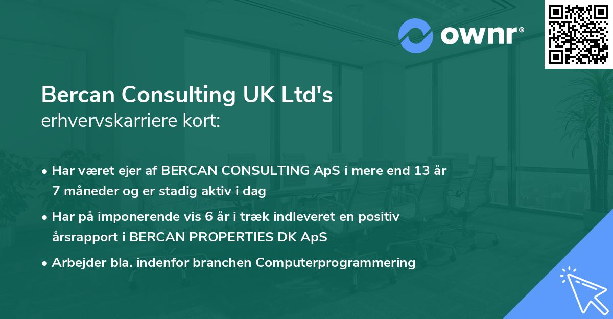 Bercan Consulting UK Ltd's erhvervskarriere kort