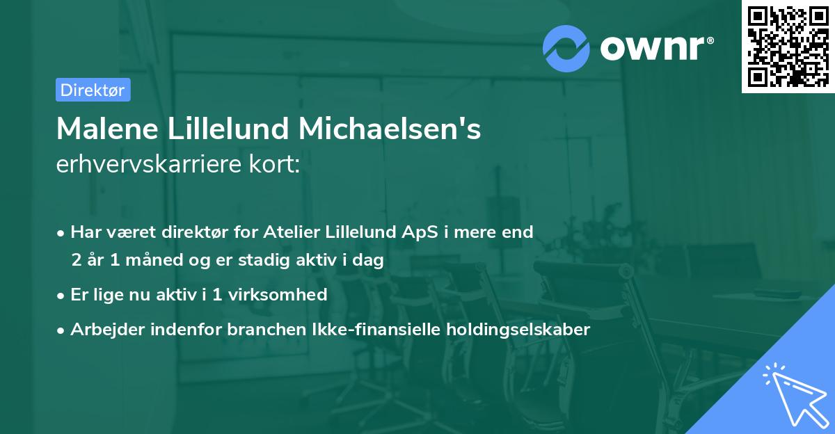 Malene Lillelund Michaelsen's erhvervskarriere kort