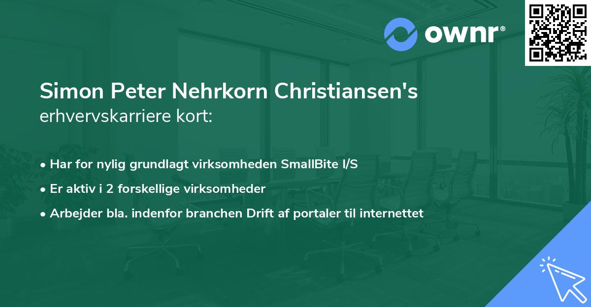 Simon Peter Nehrkorn Christiansen's erhvervskarriere kort
