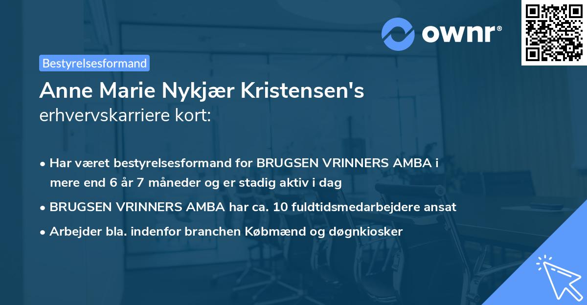 Anne Marie Nykjær Kristensen's erhvervskarriere kort