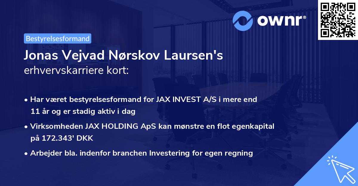 Jonas Vejvad Nørskov Laursen's erhvervskarriere kort