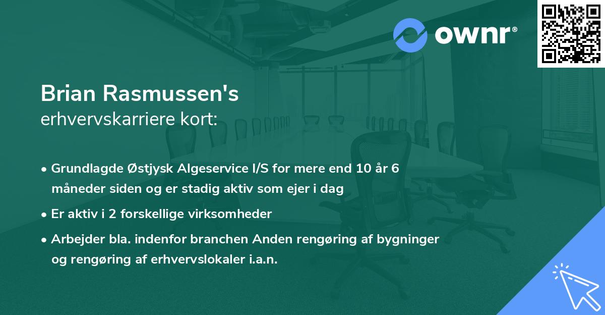 Brian Rasmussen's erhvervskarriere kort