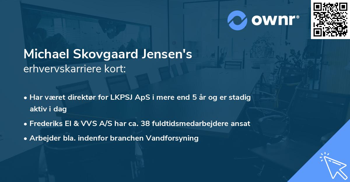 Michael Skovgaard Jensen's erhvervskarriere kort