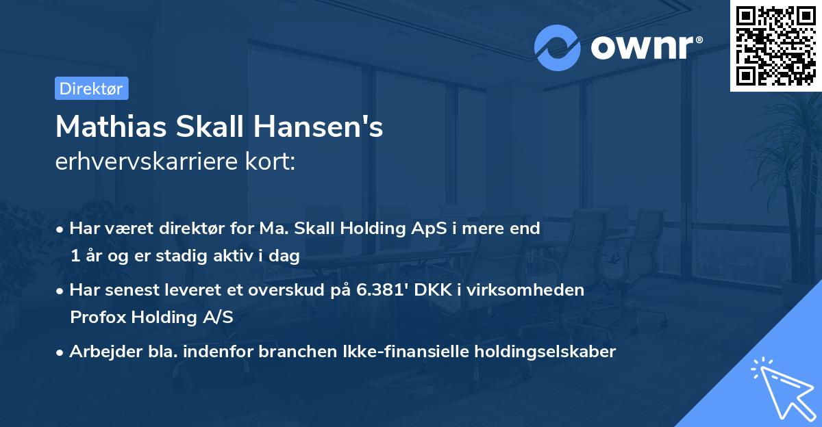 Mathias Skall Hansen's erhvervskarriere kort