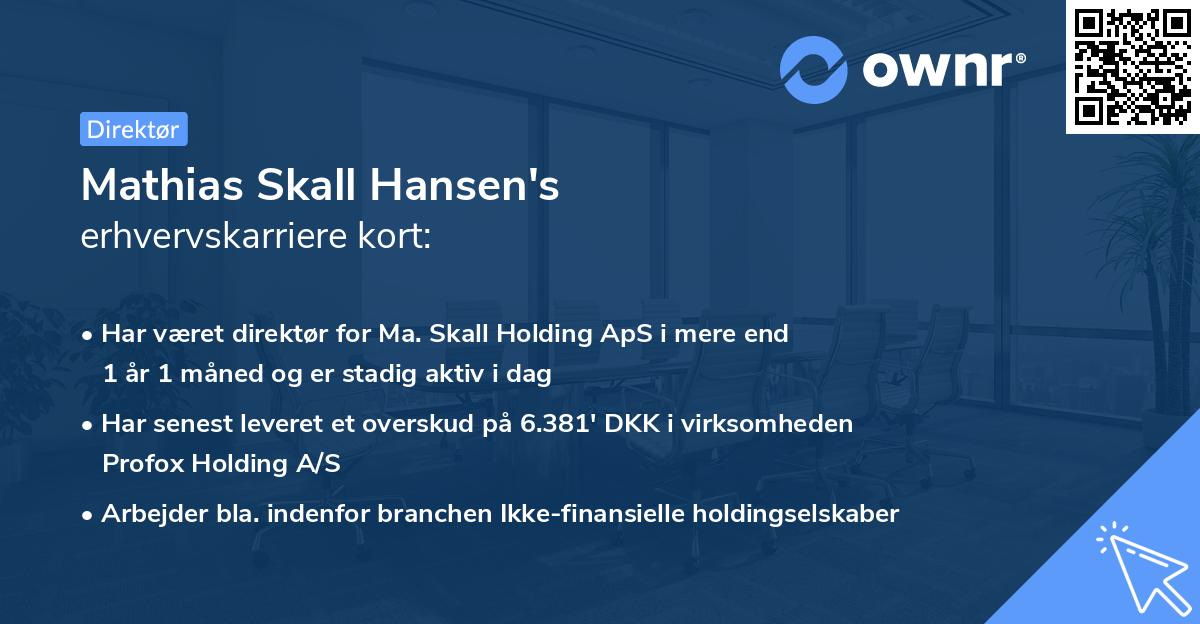 Mathias Skall Hansen's erhvervskarriere kort