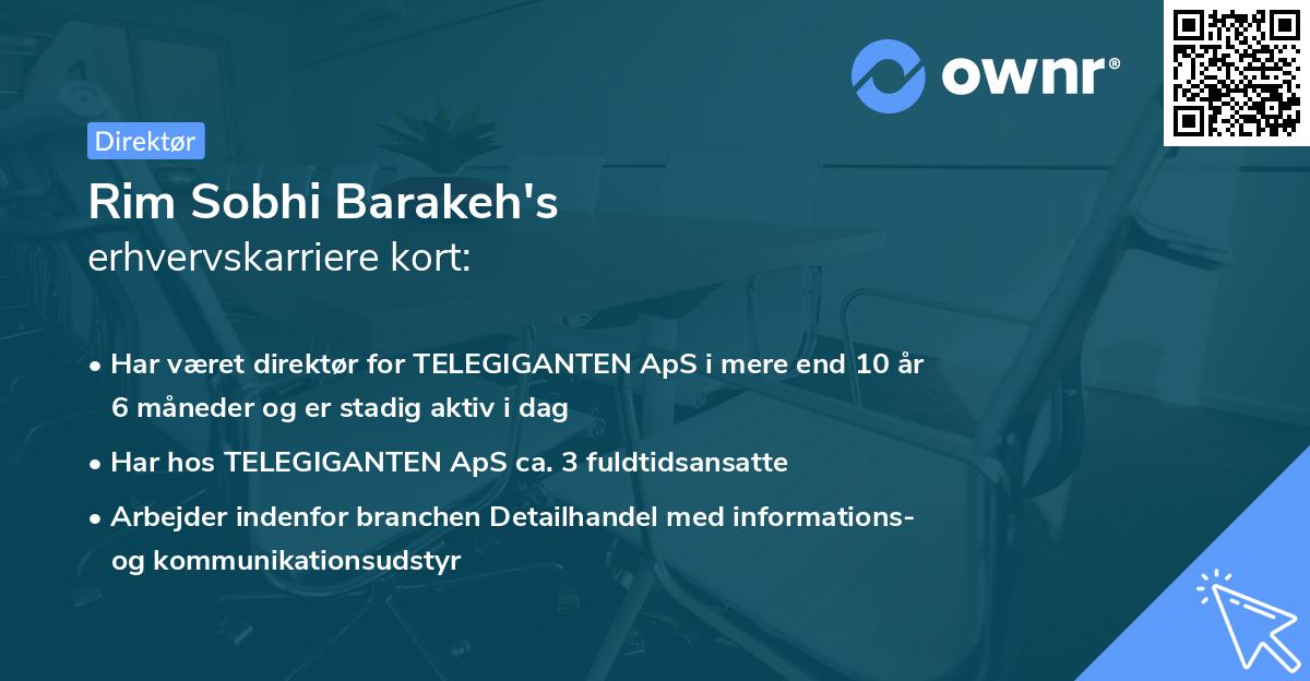 Rim Sobhi Barakeh's erhvervskarriere kort