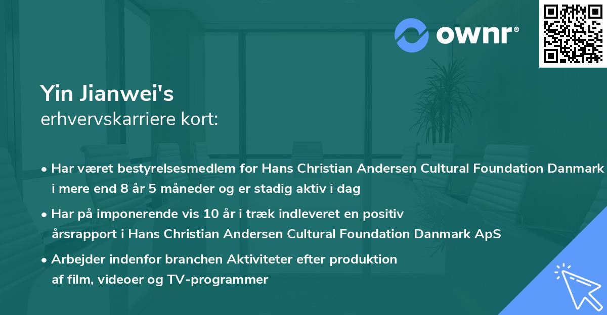 Yin Jianwei's erhvervskarriere kort
