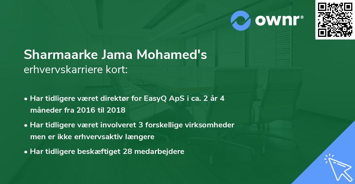 Sharmaarke Jama Mohamed's erhvervskarriere kort